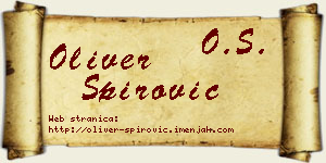 Oliver Špirović vizit kartica